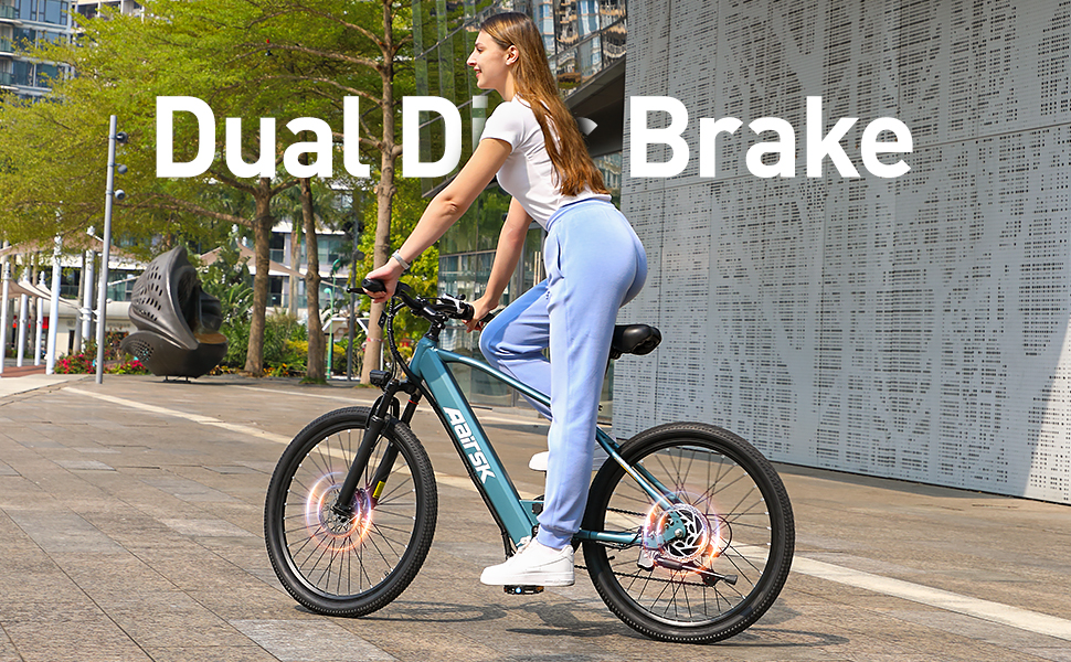 Aairsk GT300 24-inch e-bike dual disc brake system