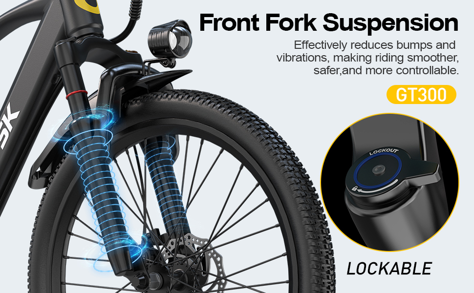 Aairsk GT300 24-inch e-bike lockable front suspension fork