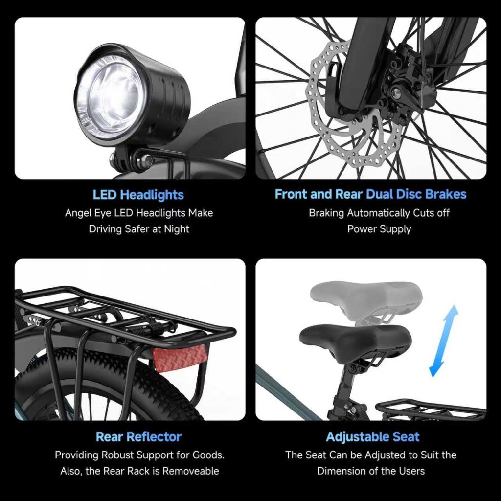 Aairsk S800 lighting brakes rear rack and saddle features