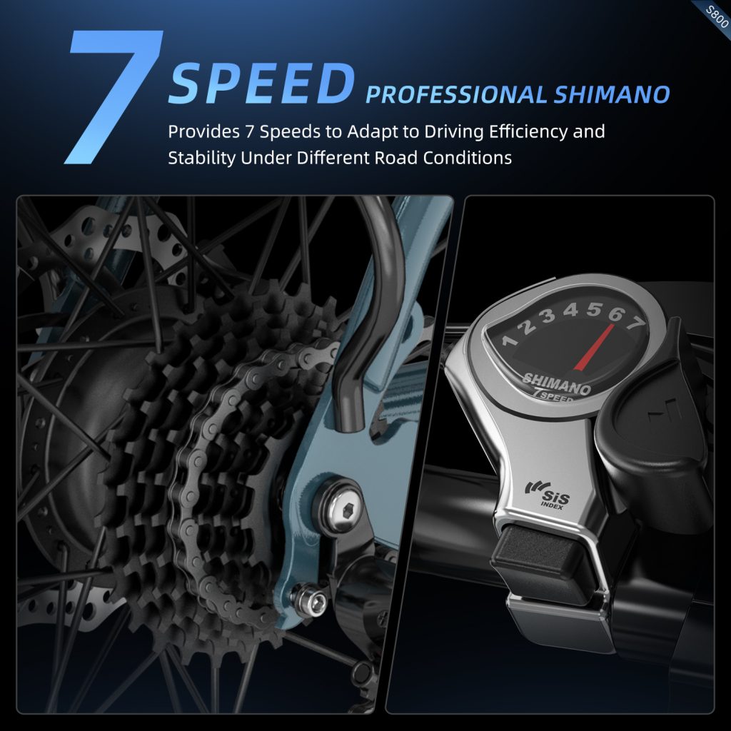 Aairsk S800 Shimano 7-speed drivetrain