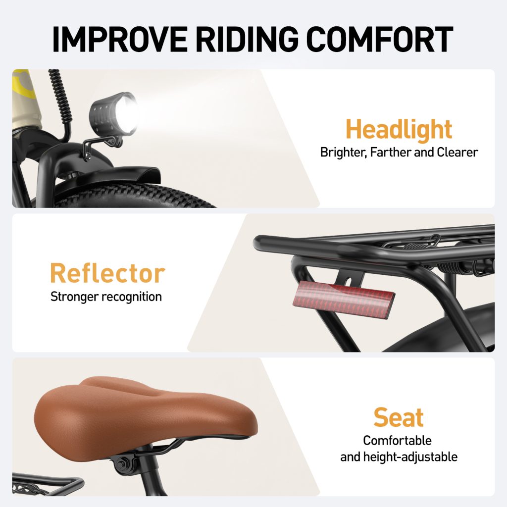 Aairsk SU7 headlight, reflector and adjustable saddle